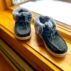 Fur lined hey dude shoes